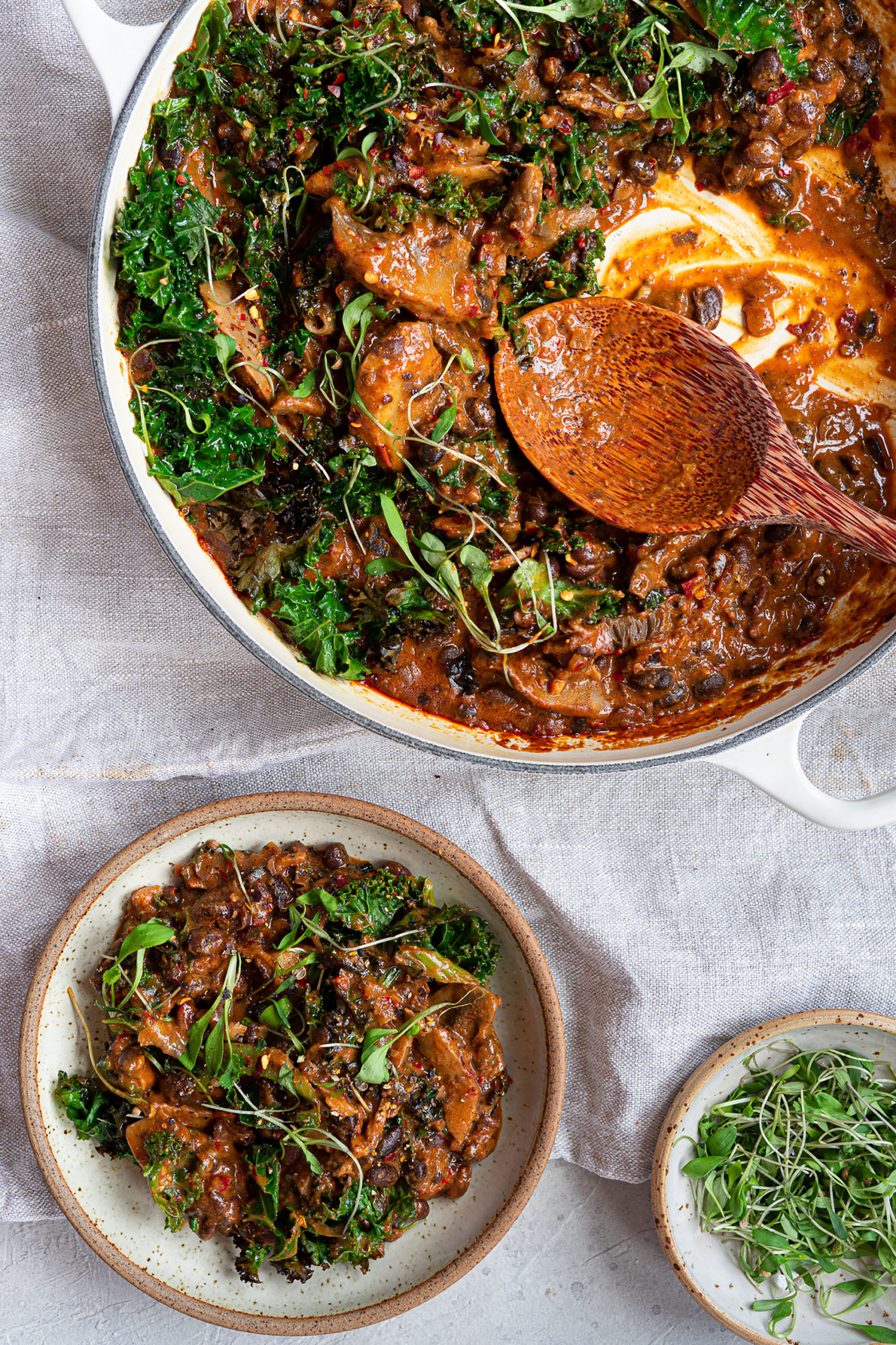 Mushroom, Kale & Black Bean Stew - Bitter Lemon Food - Another Pantry