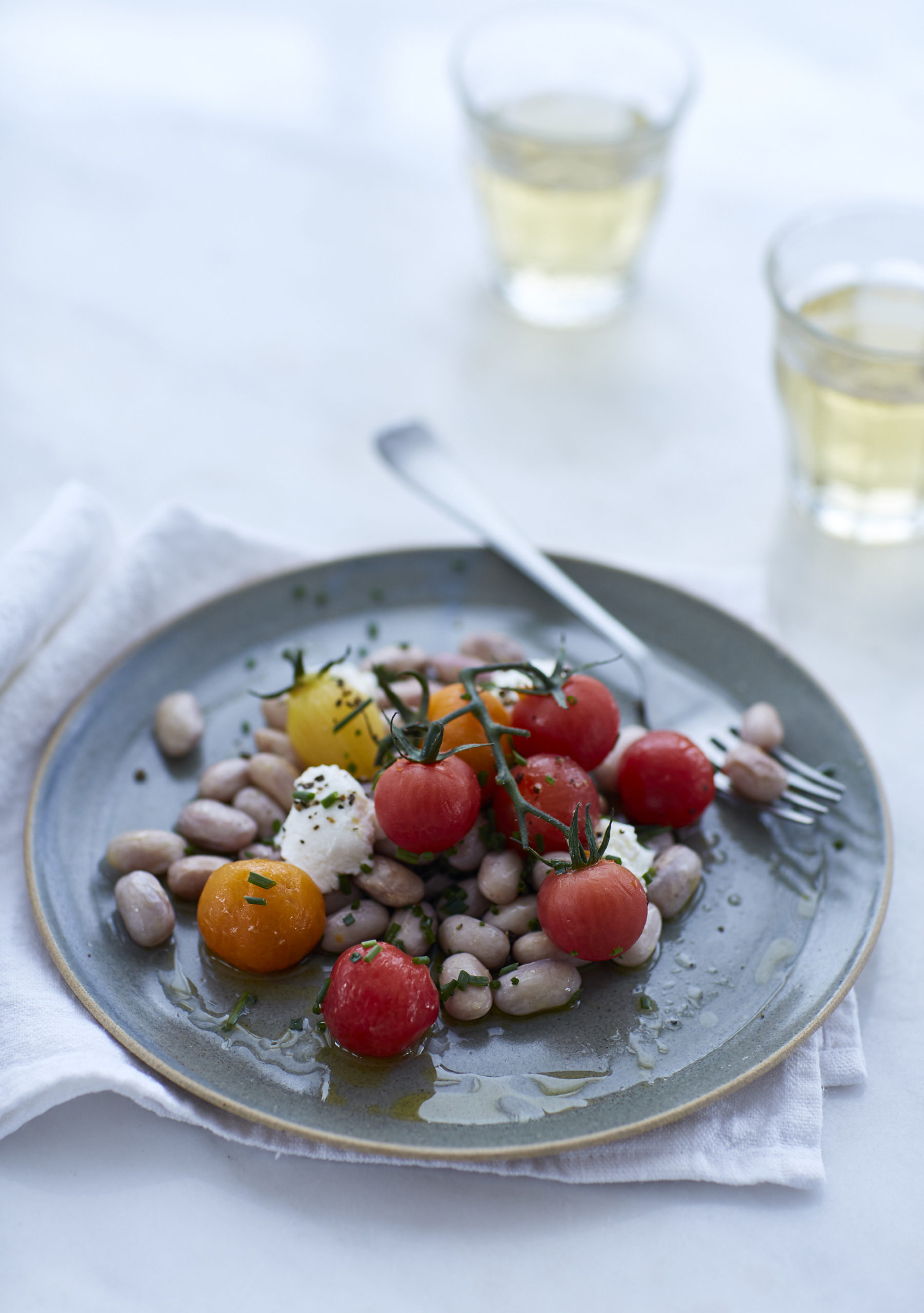 Skinned Tomatoes with Borlotti and Goat’s Curd - Another Pantry